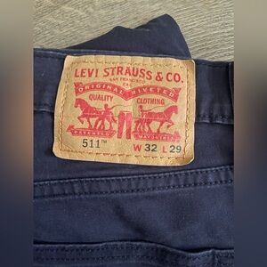 Levi's 511 Slim Fit All Seasons Tech Blue Men's Size 32x29 Comfort Cotton Blend